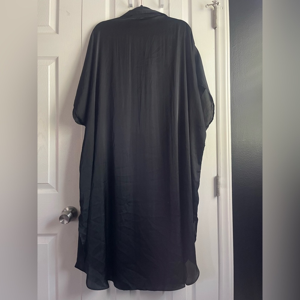 ZARA BLACK OVERSIZED LONG KAFTAN SHIRT DRESS, KAFTAN STYLE, Size XS-S - Picture 3 of 4